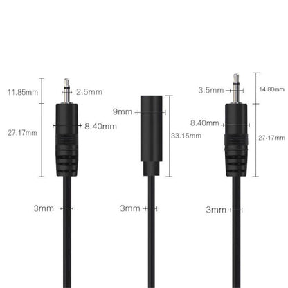 3.5mm Female Mono Cable 2Pin AUX Single Head Cable Speaker Audio Power Cord Audio Cord, Length: 25cm - Aux Cable by buy2fix | Online Shopping UK | buy2fix