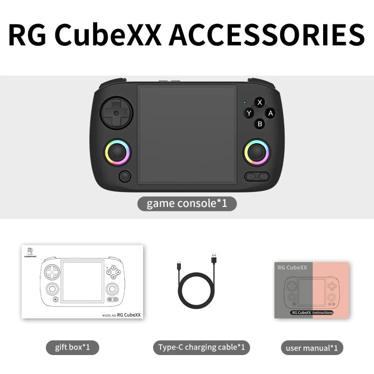 ANBERNIC RG CubeXX 3.95-Inch IPS Screen Handheld Game Console Supports WiFi Bluetooth, Linux 64-Bit  32G+64G(Black) - Pocket Console by ANBERNIC | Online Shopping UK | buy2fix