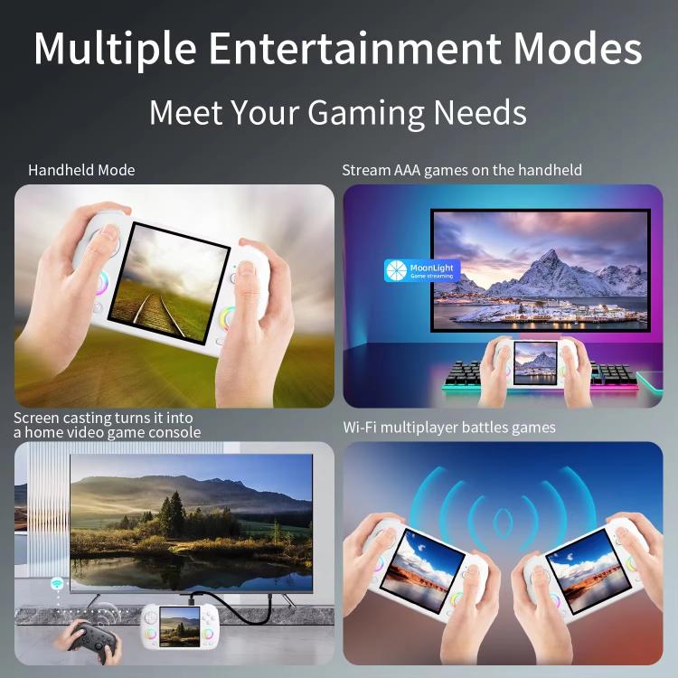ANBERNIC RG CubeXX 3.95-Inch IPS Screen Handheld Game Console Supports WiFi Bluetooth, Linux 64-Bit 32G+256G(Gray) - Pocket Console by ANBERNIC | Online Shopping UK | buy2fix