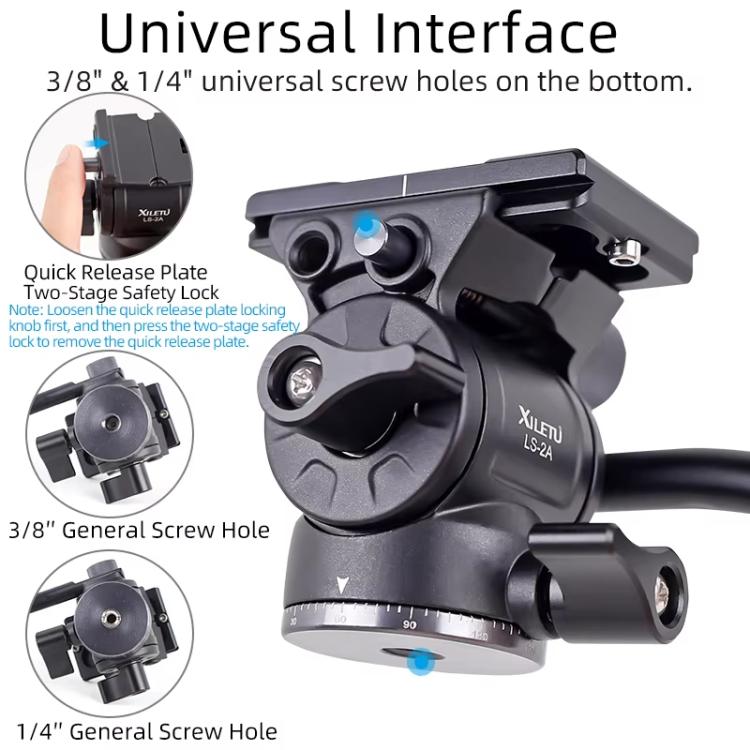 XILETU  LS-2A  Mini Hydraulic Damping Ball Head Tripod Head 360 Degree Panoramic Shooting - Tripod Heads by XILETU | Online Shopping UK | buy2fix