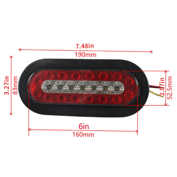 6 Inch Trailer Taillight 12V Multi-function RV Width Light, Specifications: 2pcs+Heat Shrink Tube - Warning Lights by buy2fix | Online Shopping UK | buy2fix