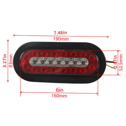 6 Inch Trailer Taillight 12V Multi-function RV Width Light, Specifications: 2pcs+Heat Shrink Tube - Warning Lights by buy2fix | Online Shopping UK | buy2fix