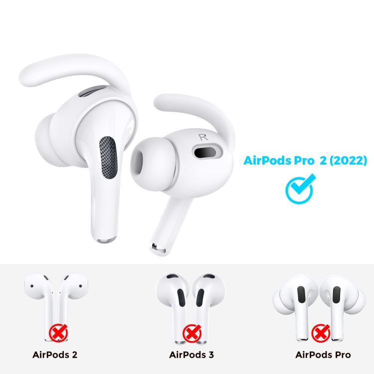 For AirPods Pro 2 AhaStyle PT189 1pair Ear Caps Silicone Anti-Lost and Non-Slip Ear Hooks(White Large) - Anti-dust & Ear Caps by AhaStyle | Online Shopping UK | buy2fix
