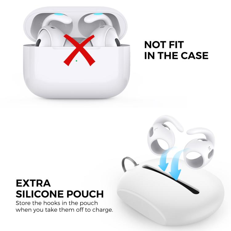 For AirPods Pro 2 AhaStyle PT189 1pair Ear Caps Silicone Anti-Lost and Non-Slip Ear Hooks(White Large) - Anti-dust & Ear Caps by AhaStyle | Online Shopping UK | buy2fix
