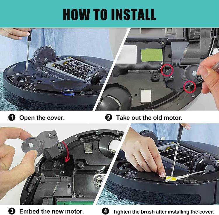 For iRobot Roomba 500 / 600 / 700 Series Side Brush Motor Vacuum Cleaner Replacement Parts(Gray Green) - For iRobot Accessories by buy2fix | Online Shopping UK | buy2fix