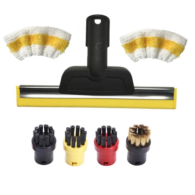 For Karcher SC2 / SC3 / SC4 / SC5 / CTK10 / CTK20 Steam Cleaner Glass Mirror Cleaning Nozzle Wiper Accessories 2.863-025.0, Style: 1 Scraper+2 Covers+4 Brushes - For Karcher Accessories by buy2fix | Online Shopping UK | buy2fix