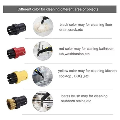 For Karcher SC2 / SC3 / SC4 / SC5 / CTK10 / CTK20 Steam Cleaner Glass Mirror Cleaning Nozzle Wiper Accessories 2.863-025.0, Style: 1 Scraper+2 Covers+4 Brushes - For Karcher Accessories by buy2fix | Online Shopping UK | buy2fix