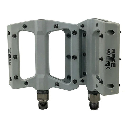 RACEWORK RK091 1pair Mountain Bike Nylon Fiber Pedals Cycling Anti-slip Pedals(Gray)
