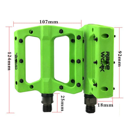 RACEWORK RK091 1pair Mountain Bike Nylon Fiber Pedals Cycling Anti-slip Pedals(Black) - Pedals by RACEWORK | Online Shopping UK | buy2fix