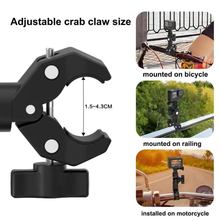 Camera Clip Motorcycle Bicycle Handlebar Crab Clamp For Sports Camera With Adapter - Bicycle Handlebar Mount by buy2fix | Online Shopping UK | buy2fix