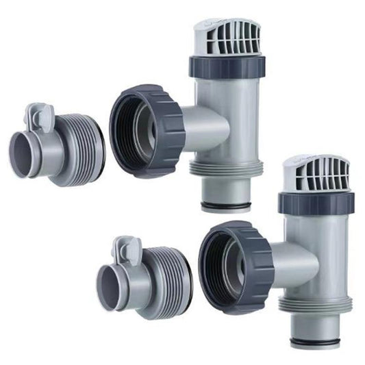 Pool Plunger Valve Hose Connector Compatible With Intex Filter Pump 28635EG 28633EG, Specification: 2 Plunger Valve+2 B Model Adaptor - Swimming Pool Parts by buy2fix | Online Shopping UK | buy2fix