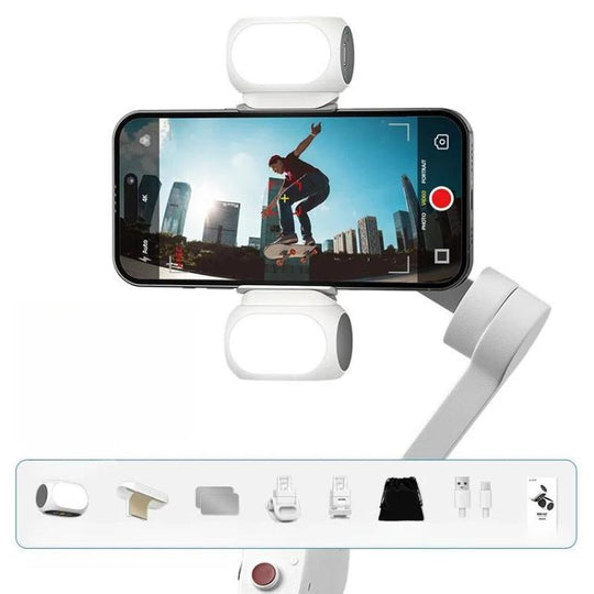 For DJI / Zhiyun Handheld Gimbal Stabilizer Fill Light Magnetic LED Photography Lamp Mobile Phone Fill Light, Model: XJ97P Dual Lamp + Clips Set