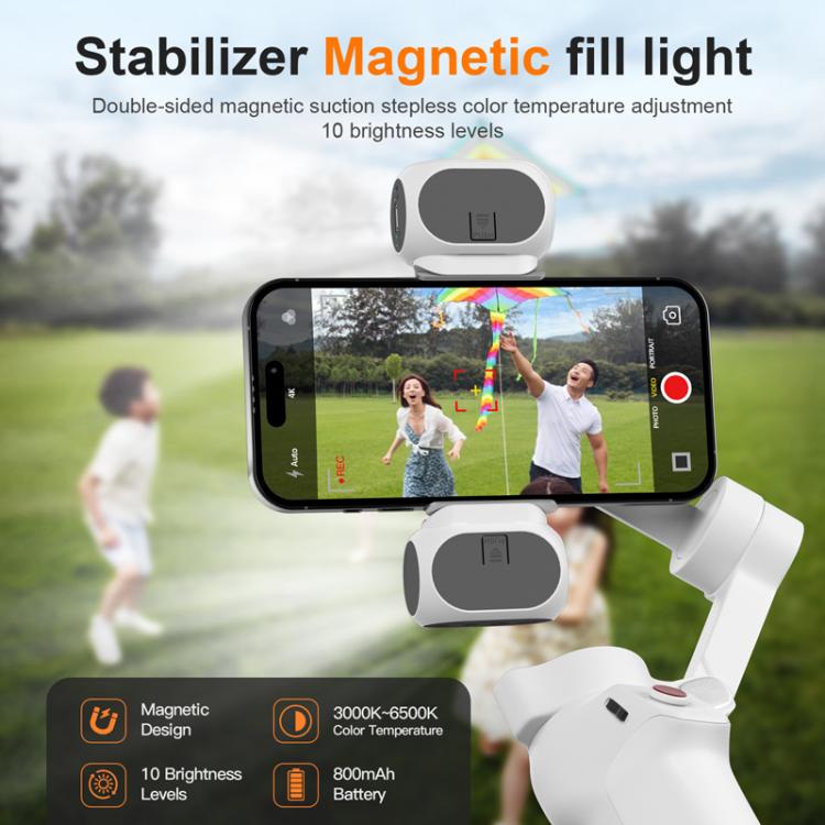 For DJI / Zhiyun Handheld Gimbal Stabilizer Fill Light Magnetic LED Photography Lamp Mobile Phone Fill Light, Model: XJ97P Dual Lamp + Clips Set - Selfie Light by buy2fix | Online Shopping UK | buy2fix