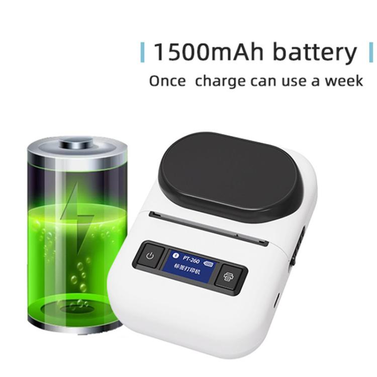 PT260 50mm/s  203DPI Bluetooth Thermal Label Printer, 57mm Print Width for Commercial & Office Use(Black) - Receipt Printers by buy2fix | Online Shopping UK | buy2fix