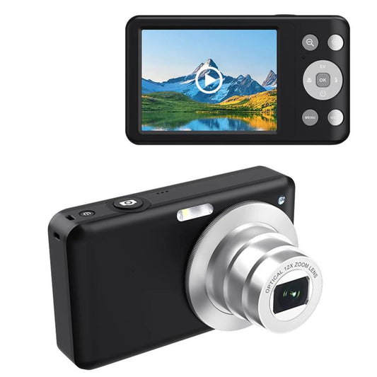 4K HD 6X Optical Zoom Digital Camera 3 Inch IPS Screen Video Vlogging Camcorde 32G(Black) - Video Cameras by buy2fix | Online Shopping UK | buy2fix