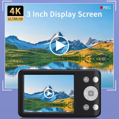 4K HD 6X Optical Zoom Digital Camera 3 Inch IPS Screen Video Vlogging Camcorde 32G(Black) - Video Cameras by buy2fix | Online Shopping UK | buy2fix