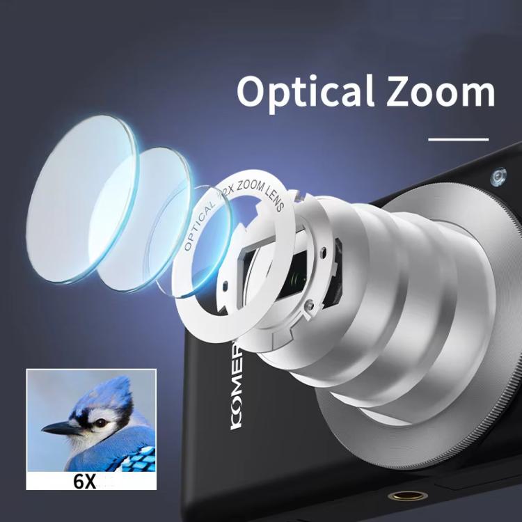 4K HD 6X Optical Zoom Digital Camera 3 Inch IPS Screen Video Vlogging Camcorde 32G(Black) - Video Cameras by buy2fix | Online Shopping UK | buy2fix