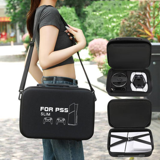 BKANO For Sony PS5 Slim Storage Bag Hard-Shell Shoulder Suitcase Storage Case(Black) - Bags by BKANO | Online Shopping UK | buy2fix