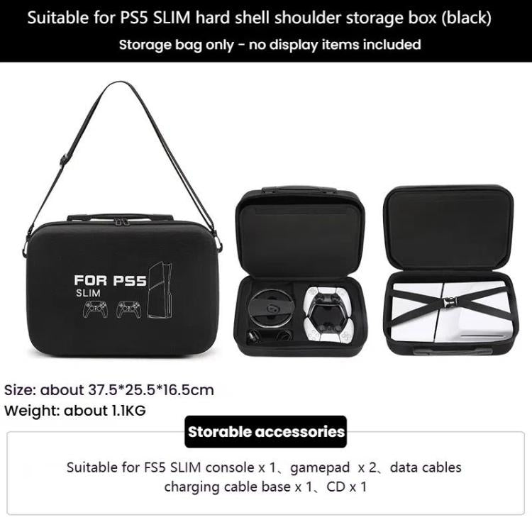 BKANO For Sony PS5 Slim Storage Bag Hard-Shell Shoulder Suitcase Storage Case(Gray) - Bags by BKANO | Online Shopping UK | buy2fix