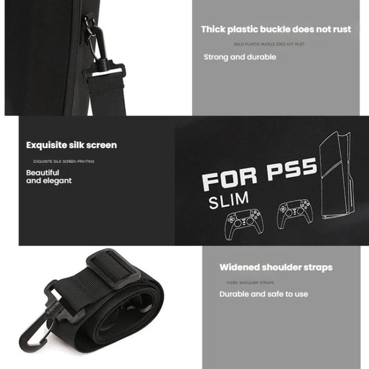 BKANO For Sony PS5 Slim Storage Bag Hard-Shell Shoulder Suitcase Storage Case(Black) - Bags by BKANO | Online Shopping UK | buy2fix