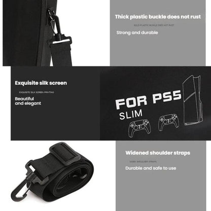 BKANO For Sony PS5 Slim Storage Bag Hard-Shell Shoulder Suitcase Storage Case(Black) - Bags by BKANO | Online Shopping UK | buy2fix