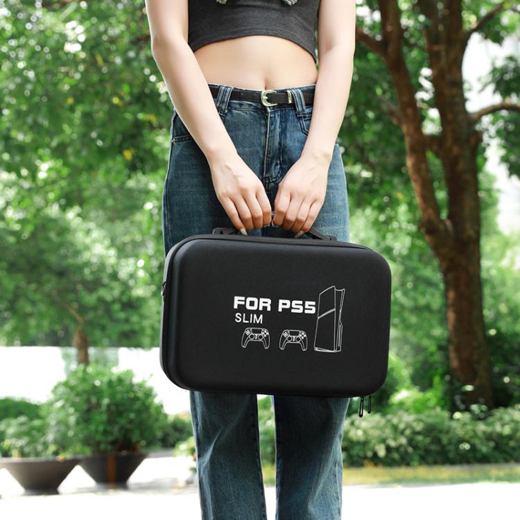 BKANO For Sony PS5 Slim Storage Bag Hard-Shell Shoulder Suitcase Storage Case(Black) - Bags by BKANO | Online Shopping UK | buy2fix