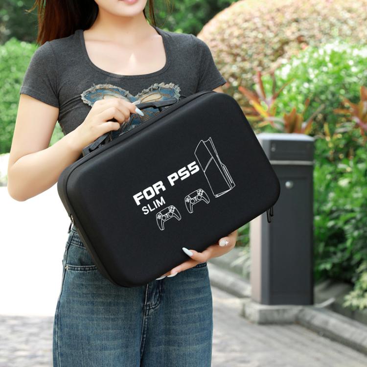 BKANO For Sony PS5 Slim Storage Bag Hard-Shell Shoulder Suitcase Storage Case(Black) - Bags by BKANO | Online Shopping UK | buy2fix