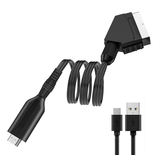 HDMI To SCART Converter For Set-Top Boxes Game Consoles Audio Video(Black)