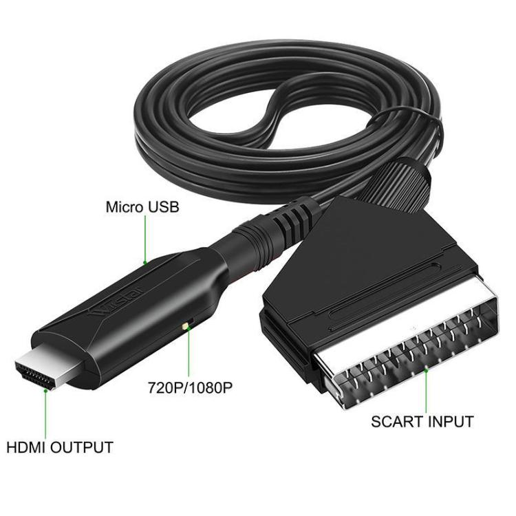 SCART To HDMI Converter For Set-Top Boxes Game Consoles Audio Video(Black) - Converter by buy2fix | Online Shopping UK | buy2fix