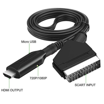 HDMI To SCART Converter For Set-Top Boxes Game Consoles Audio Video(Black) - Converter by buy2fix | Online Shopping UK | buy2fix