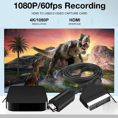 SCART To HDMI Converter For Set-Top Boxes Game Consoles Audio Video(Black) - Converter by buy2fix | Online Shopping UK | buy2fix