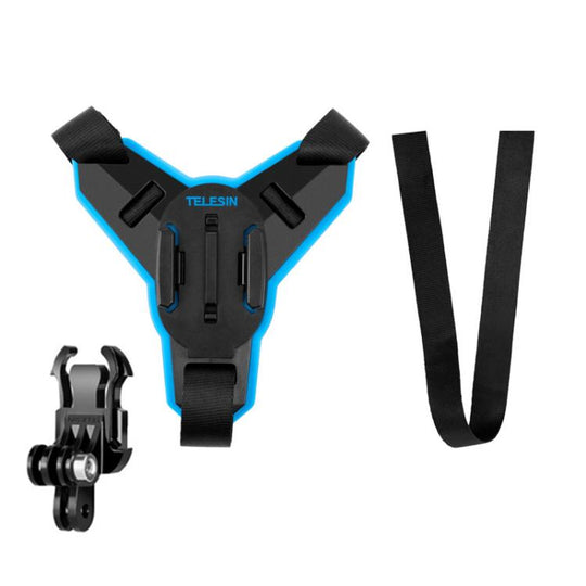 TELESIN Sports Camera Motorcycle Helmet Chin Mount Bracket For GoPro HERO Series / DJI Osmo Action / Insta360, Spec: Holder + J-Buckle
