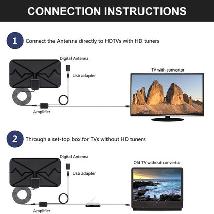 3600 Miles 4K Digital Antenna TV indoor Amplifier Signal Booster DVB-T2 HDTV Antenna - DVB-T & Simulation Antenna by buy2fix | Online Shopping UK | buy2fix