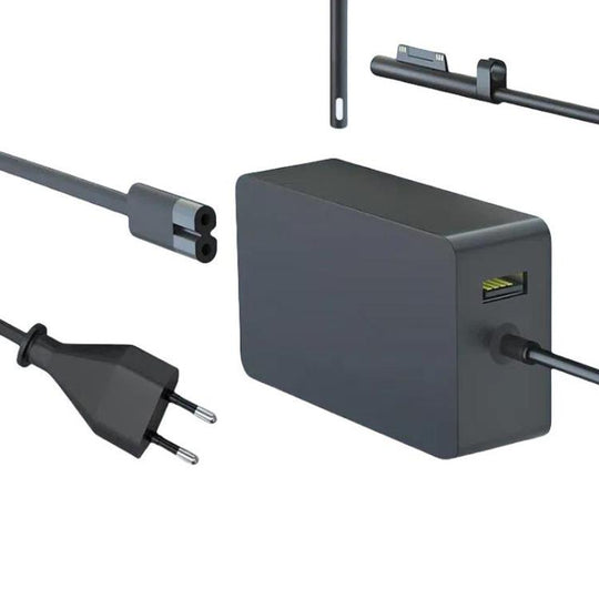 For Microsoft Surface Laptop 65W 15V 4A Fast Charger With 5V 1A  USB-A Port AC Adapter EU Plug