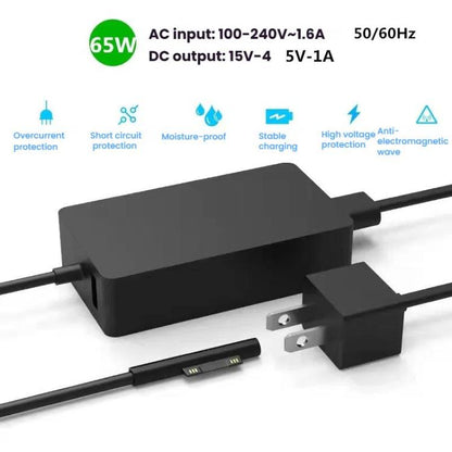 For Microsoft Surface Laptop 65W 15V 4A Fast Charger With 5V 1A  USB-A Port AC Adapter AU Plug - For Microsoft by buy2fix | Online Shopping UK | buy2fix