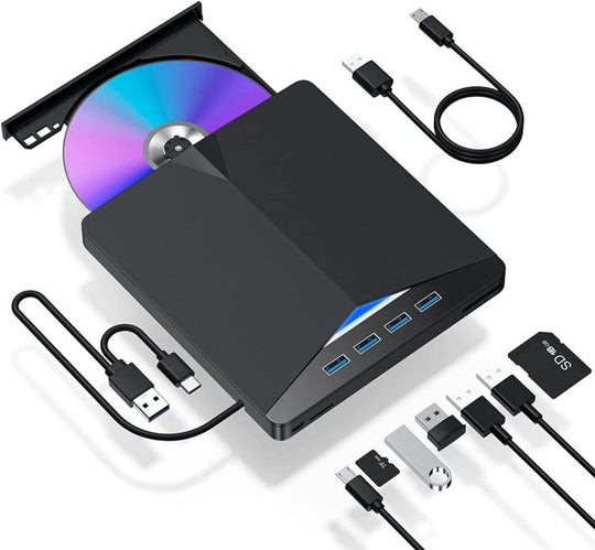 USB3.0 / Type-C External Removable Optical Drive DVD / CD Multi-Interface Writer(Black)