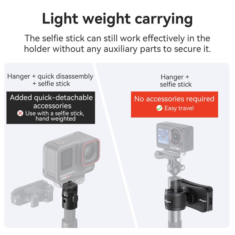 AMagisn Selfie Stick Hanger Action Camera Backpack Quick Attachment for Insta360 / DJI / GoPro(Black) - Backpack Clip by AMagisn | Online Shopping UK | buy2fix