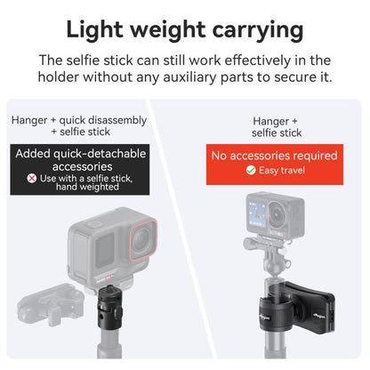 AMagisn Selfie Stick Hanger Action Camera Backpack Quick Attachment for Insta360 / DJI / GoPro(Black) - Backpack Clip by AMagisn | Online Shopping UK | buy2fix