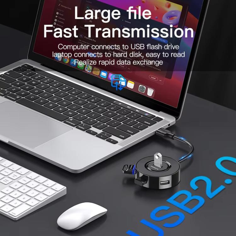 Mindpure US018 Computer Expansion USB2.0 4 Ports HUB, Length: 1m White - USB HUB by Mindpure | Online Shopping UK | buy2fix