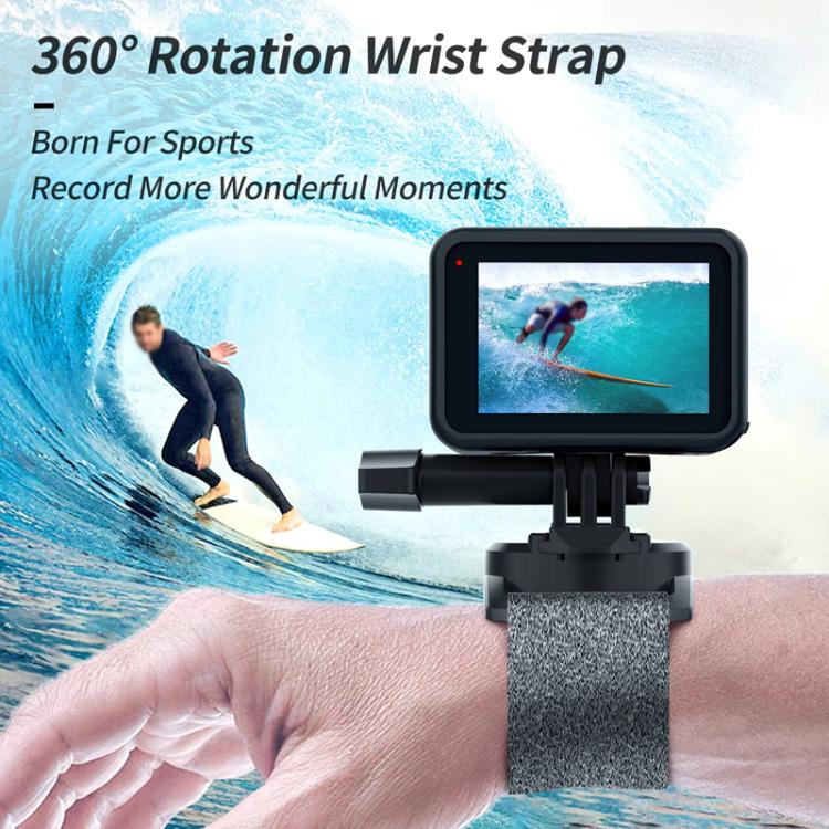TELESIN Sports Camera Wrist Strap Steering Wrist Mount Strap(Gray Black) - Wrist Strap by TELESIN | Online Shopping UK | buy2fix
