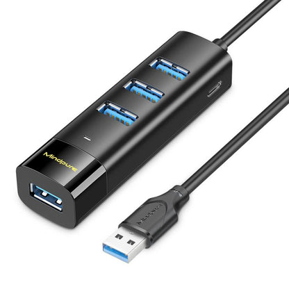 Mindpure US022 0.3m USB To 4-port USB3.0 Long Hub Docking Station Splitter - USB 3.0 HUB by Mindpure | Online Shopping UK | buy2fix