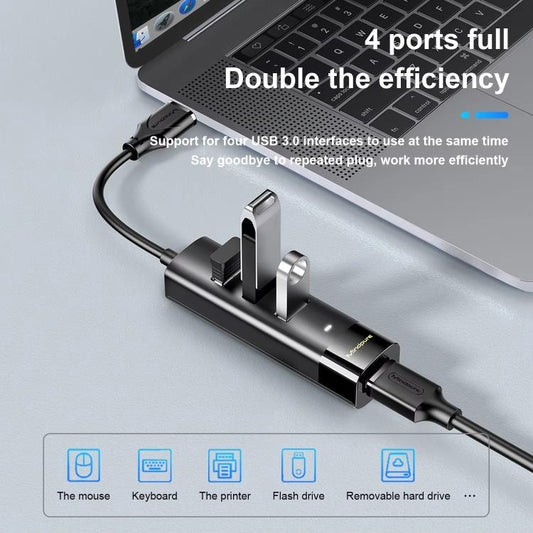 Mindpure US022 0.3m USB To 4-port USB3.0 Long Hub Docking Station Splitter - USB 3.0 HUB by Mindpure | Online Shopping UK | buy2fix