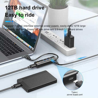 Mindpure US023 0.3m Type-C To 4-port USB3.0 Long Hub Docking Station Splitter - USB 3.0 HUB by Mindpure | Online Shopping UK | buy2fix