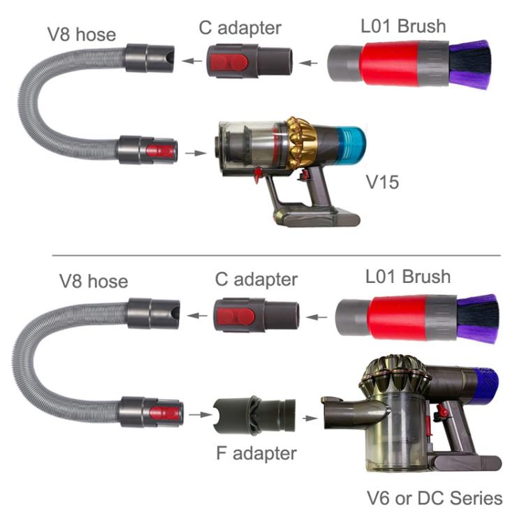 32mm Soft Brush+35mm Connector Vacuum Cleaner Dusting Streak Free Soft Brush Replacement Accessory Set - Other Accessories by buy2fix | Online Shopping UK | buy2fix