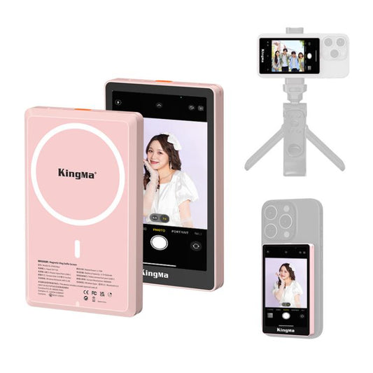 KingMa PH02 MAX Mobile Phone MagSafe Display Screen Selfie Live Streaming Phone Rear Camera(Pink) - Selfie Sticks by KingMa | Online Shopping UK | buy2fix