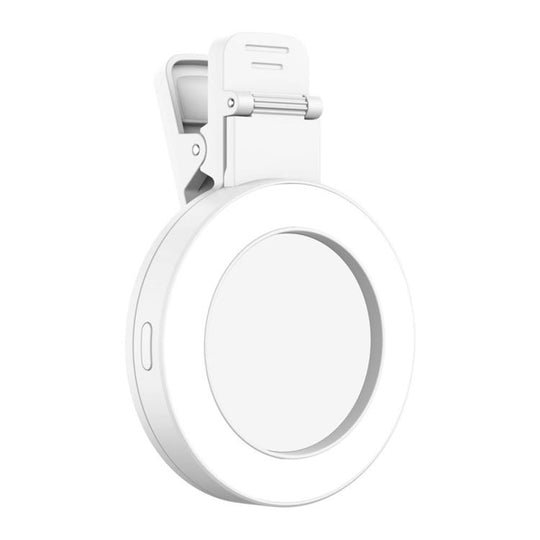 Foldable Clip-type Mobile Phone Rear Selfie Mirror Fill Light, Color: White