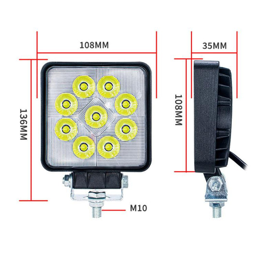 DC 12V-80V Forklift LED High Brightness Front Working Headlight, Size: 4 Inches 9 Beads - Work Lights by buy2fix | Online Shopping UK | buy2fix