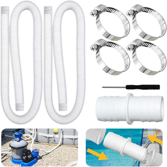 32mm Pool Hose + Connector + Screwdriver For Intex 300 GPH/530 GPH, Length: 1m White Hose - Swimming Pool Parts by buy2fix | Online Shopping UK | buy2fix