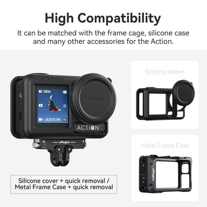 For DJI Osmo 360/Action 5 Pro/4/3 aMagisn Metal Magnetic Quick Release Mount Dual Interface Adapter(Black) - Mount & Holder by aMagisn | Online Shopping UK | buy2fix