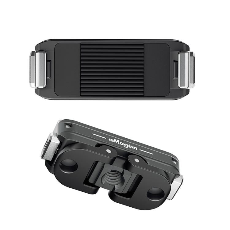 For DJI Osmo 360/Action 5 Pro/4/3 aMagisn Metal Magnetic Quick Release Mount Dual Interface Adapter(Black) - Mount & Holder by aMagisn | Online Shopping UK | buy2fix